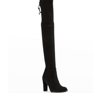 NWT Stuart Weitzman The Highland Boot Black Suede - Size 9 / 39.5